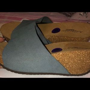 A. Giannetti leather cork slides size 6, new